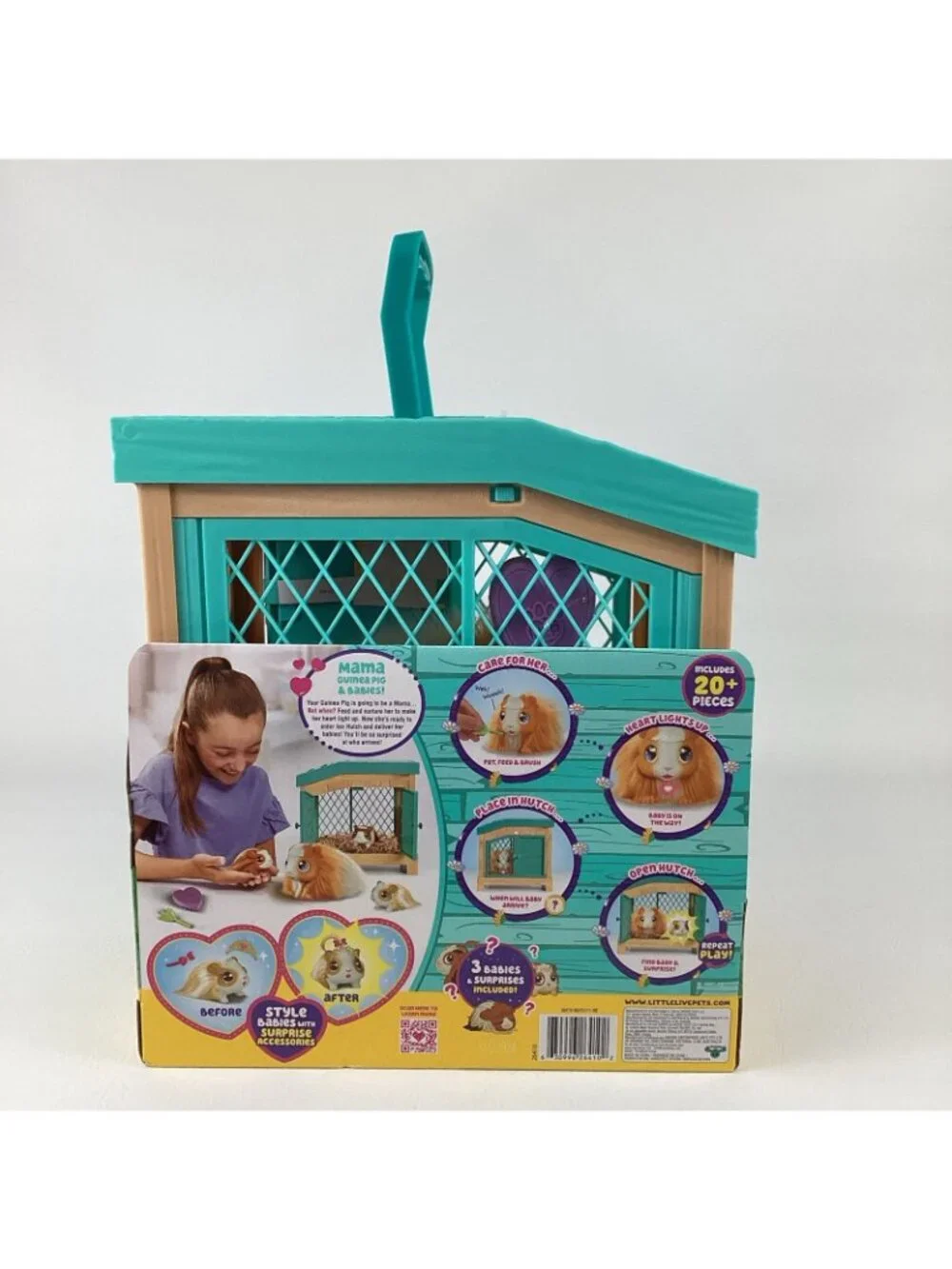 Little Live Pets Mama Surprise Guinea Pig Plush Hutch 3 Babies 20+ Sounds NEW
